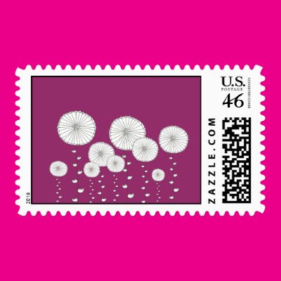White Flowers on Purple Postage Stamp Zazzle_stamp White Flowers on Purple Postage Stamp Zazzle_stamp