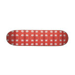 white flowers on red skateboards