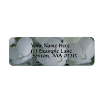 White Flowers Return Address Label