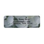 White Flowers Return Address Label