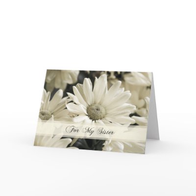 White Flowers Sister Thank You Bridesmaid Card