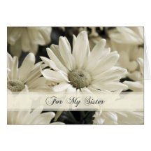 White Flowers Sister Thank You Maid of Honor Card