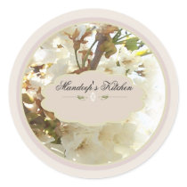 white flowers spice jar labels 2 stickers