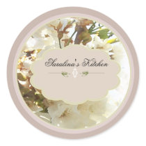 white flowers spice jar labels 3 stickers