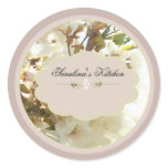white flowers spice jar labels 3 stickers