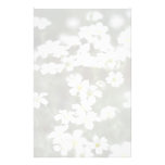 White Flowers Stationery
