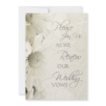 White Flowers Wedding Vow Renewal Invitations