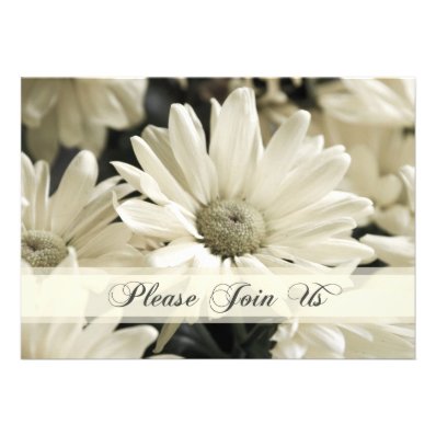White Flowers Wedding Vow Renewal Invitations