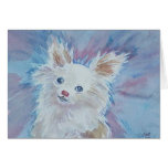 white fluffy furBaby Card