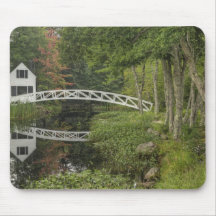 White footbridge, Somesville, Mount Desert Mousepad