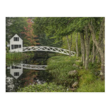 White footbridge, Somesville, Mount Desert Postcard