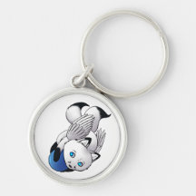 White Fox w/Ball Keychains