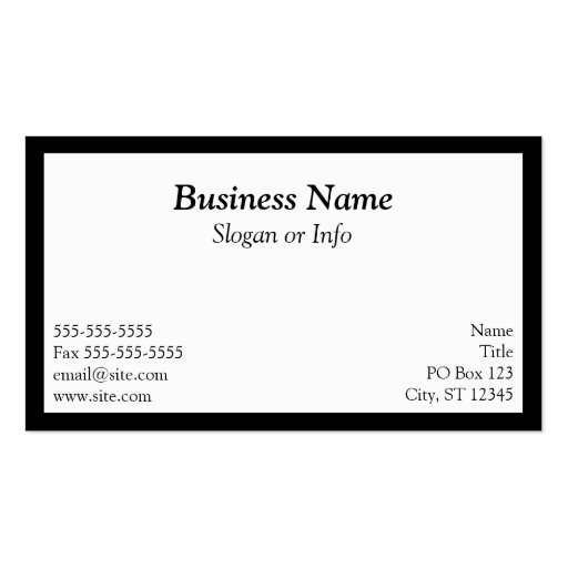 White Framed Business Card (front side)