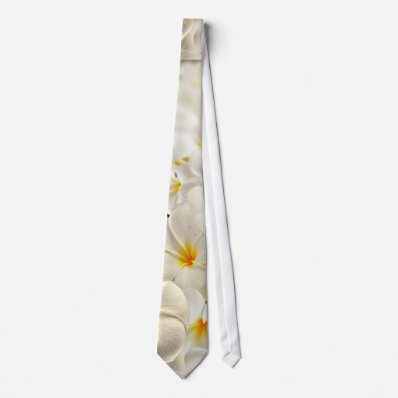 White Frangipanis Tie