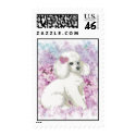 White French Poodle Dog Lilacs Art Print Postage postage by greerdesign White French Poodle Dog Lilacs Art Print Postage postage