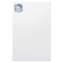 White French Poodle in Feather Hat Stationery