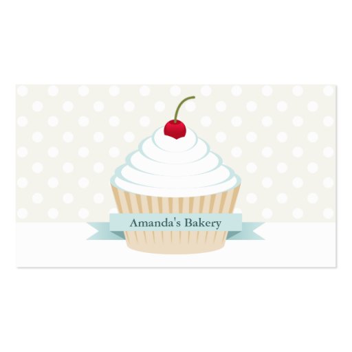 White Frosted Cupcake Business Cards (front side)