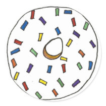 White Frosted Donut with Sprinkles Sticker