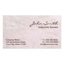 White Fur Substitute Teacher Business Card