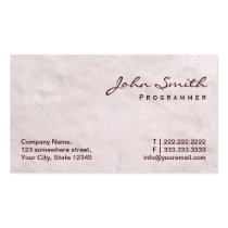 White Fur Texture Programmer Business Card