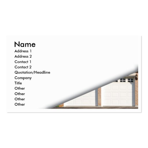 white-garage-doors business card (front side)