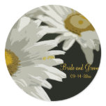 White Garden Daisies Wedding Envelope Seals stickers