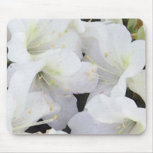 White Garden Flower Mouse Pads