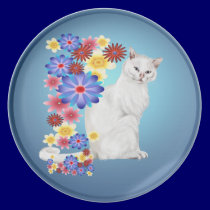 White Garden Kitty Plate plates