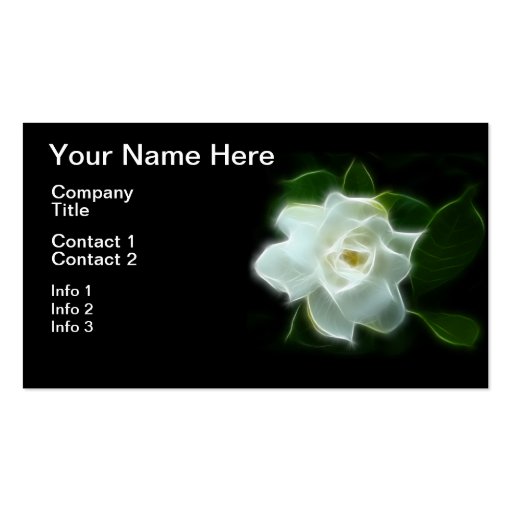 White Gardenia Flower Plant Business Card (front side)