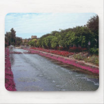 White Gardens of the Alcazar, Cordoba, Spain flowe Mouse Pads