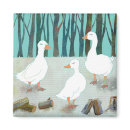 White Geese Magnet magnet