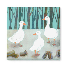 White Geese Magnet magnet