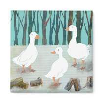 White Geese magnets