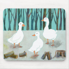 White Geese Mousepad mousepad