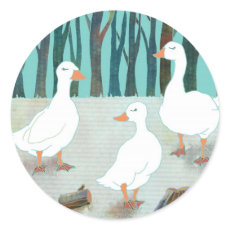 White Geese Sticker sticker