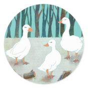 White Geese Sticker sticker