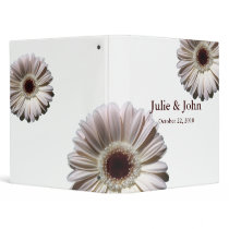 White Gerbera Daisies/ Wedding 3 Ring Binder
