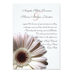White Gerbera Wedding Daisy Invitations