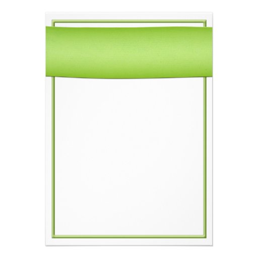 White Gerbera with Green Satin Ribbon Invitation