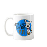 White German Shepherd -Blue Logo Mugs