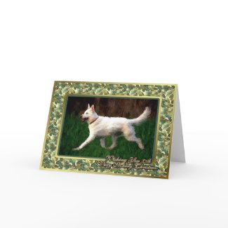 White German Shepherd Dog Blank Christmas Card card