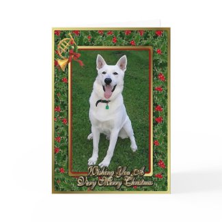 White German Shepherd Dog Blank Christmas Card card