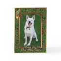 White German Shepherd Dog Blank Christmas Card