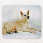 White German Shepherd Mouse Pads