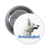 White German Shepherd Name - Button