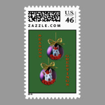 White German Shepherd Ornaments postage