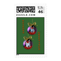 White German Shepherd Ornaments postage