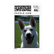 White German Shepherd Postage Stamps