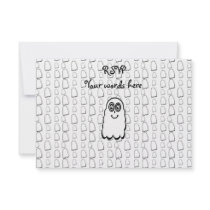 White ghost on ghost background personalized announcements