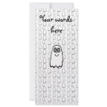 White ghost on ghost background personalized rack card